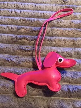 Hot Pink Dachshund Charm Wristlet